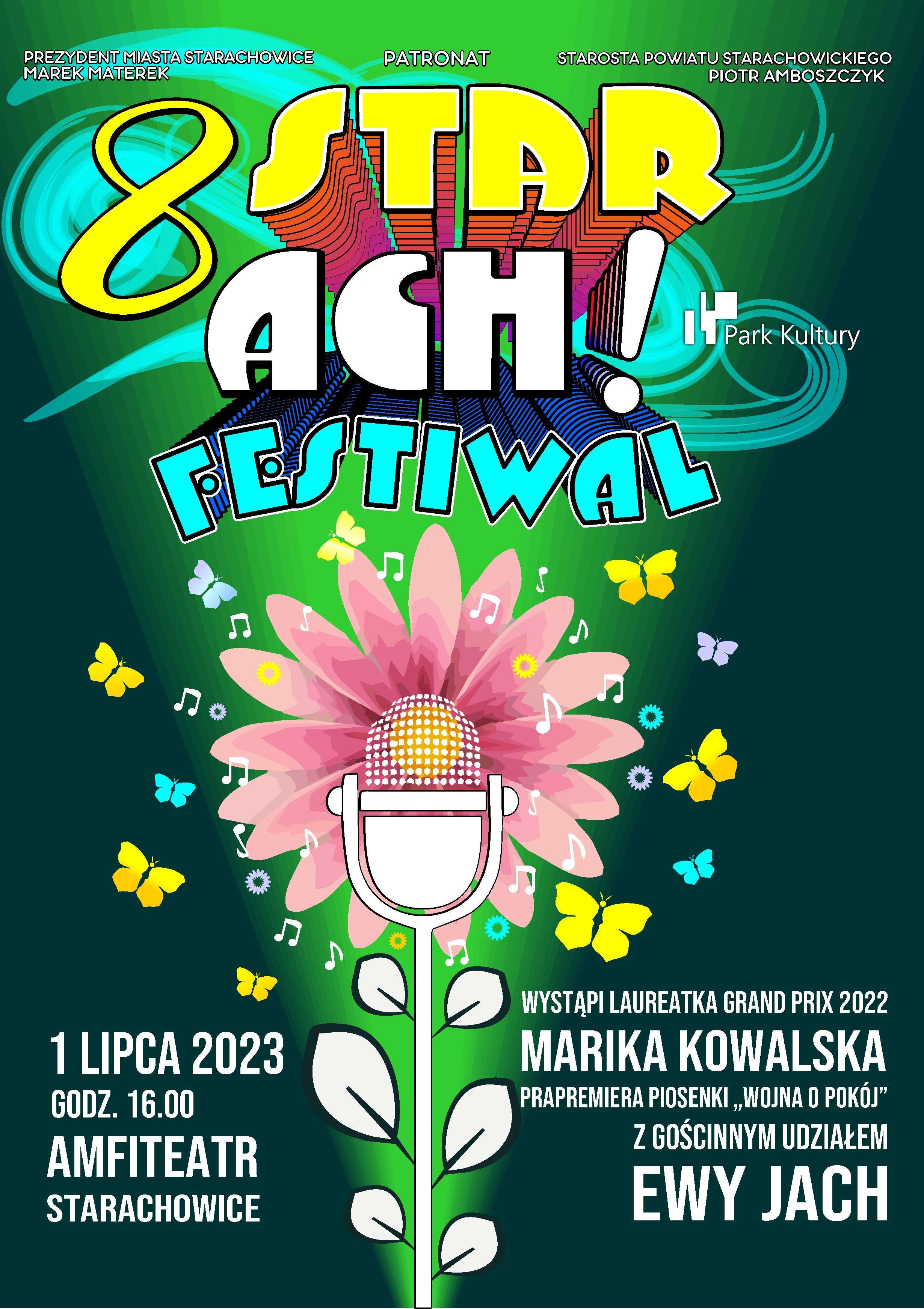 zielen , logo Star Ach festiwal plakat
